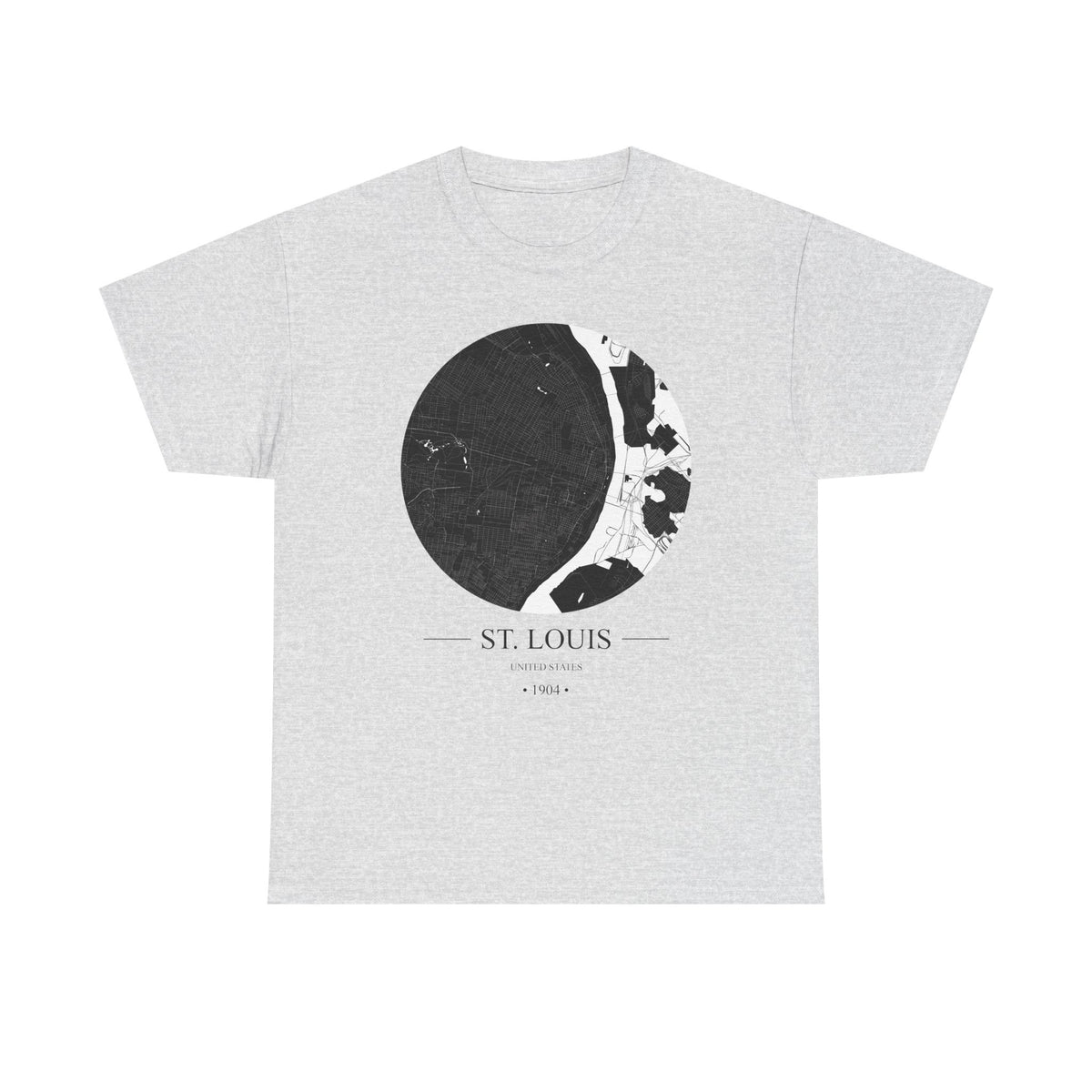 St. Louis, United States 1904 Olympic Host City Map Unisex Heavy Cotton Tee