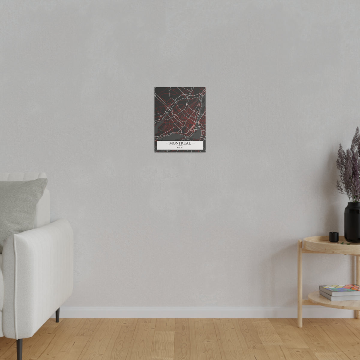 Montreal, Canada 1976, Color Map, Matte Canvas, Stretched, 0.75"