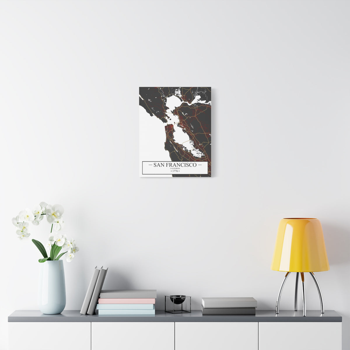 San Francisco, California 1776 Founders City Map, Matte Canvas Print (Stretched, 1.25")