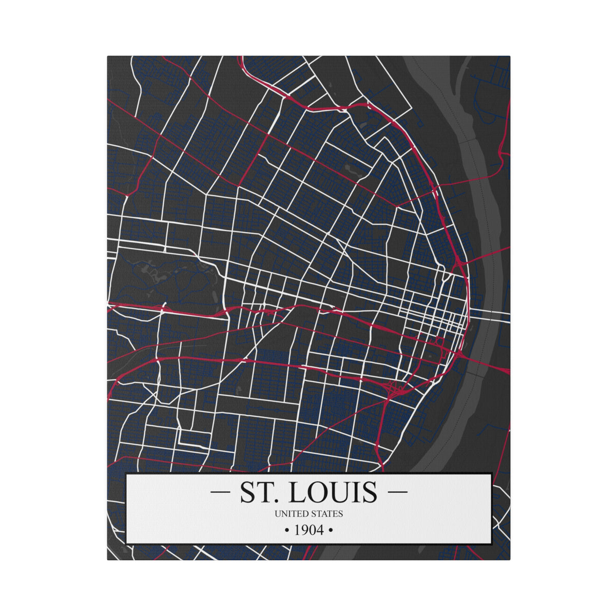 St. Louis, United States 1904, Color Map, Matte Canvas, Stretched, 0.75"