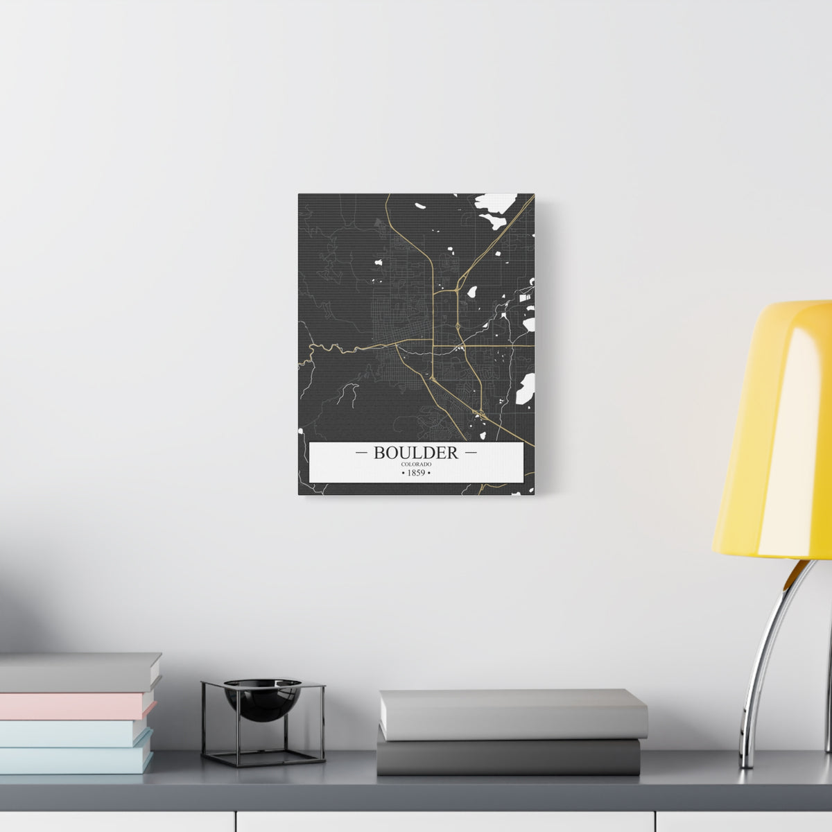 Boulder, Colorado 1871 Founders City Map, Matte Canvas Print (Stretched, 1.25")