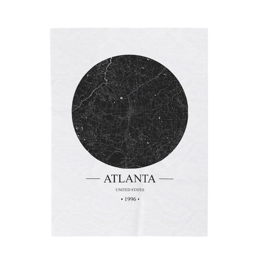 Atlanta, United States 1996 Olympic Host City Map Velveteen Plush Blanket