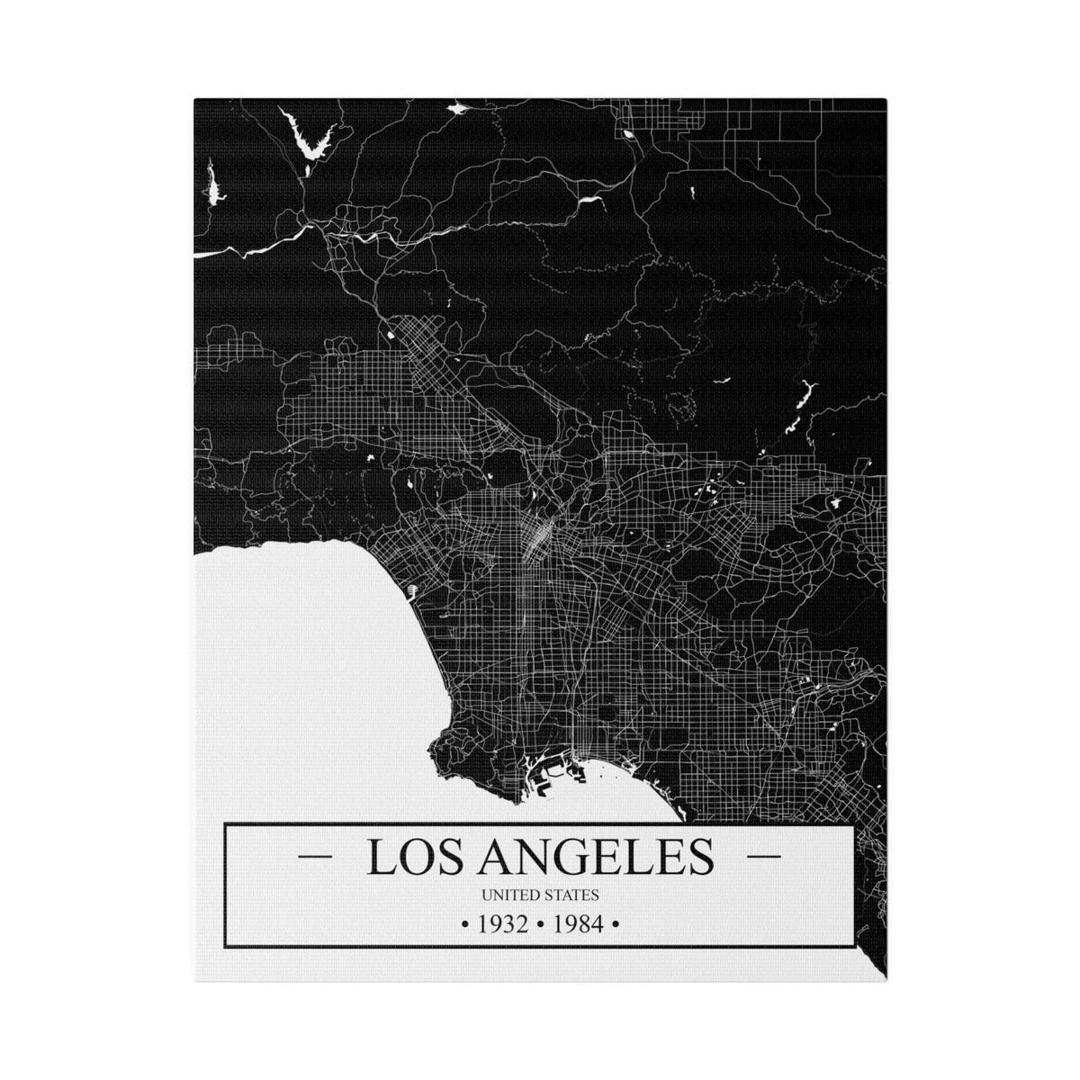 Los Angeles, United States 1932 & 1984 Matte Canvas, Stretched, 0.75"