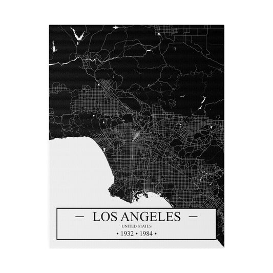 Los Angeles, United States 1932 & 1984 Matte Canvas, Stretched, 0.75"