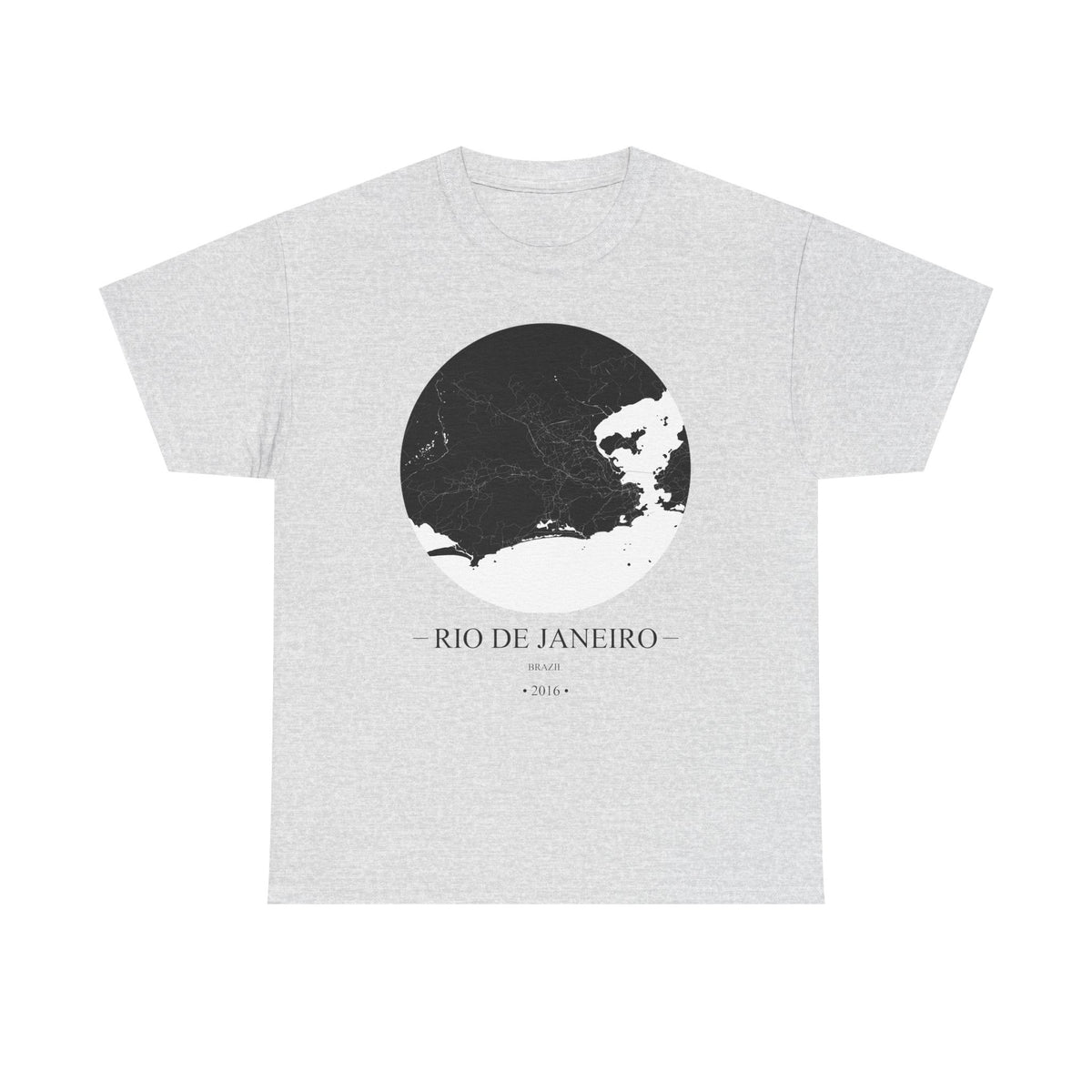 Rio de Janeiro, Brazil 2016 Olympic Host City Map Unisex Heavy Cotton Tee