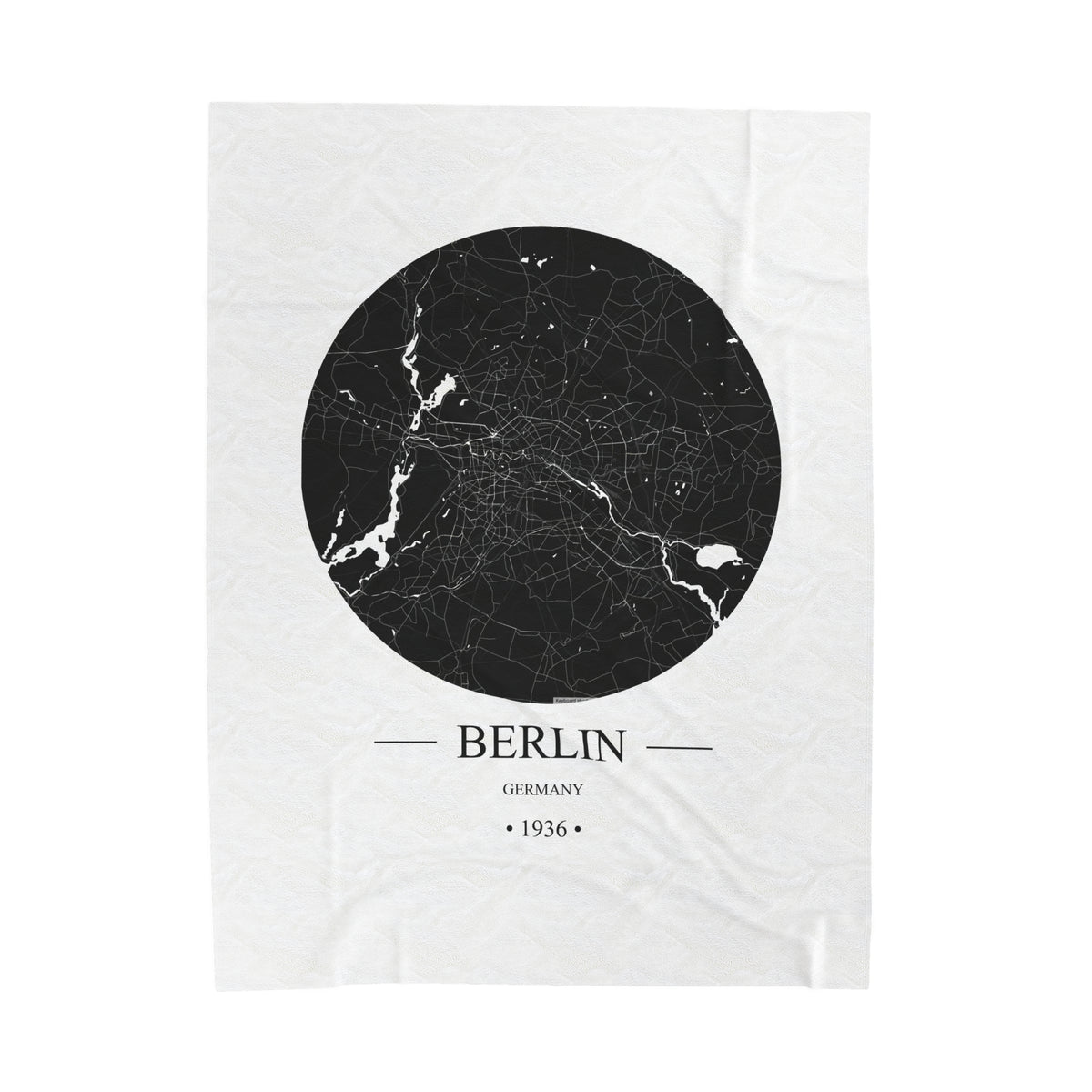Berlin, Germany 1936 Olympic Host City Map Velveteen Plush Blanket