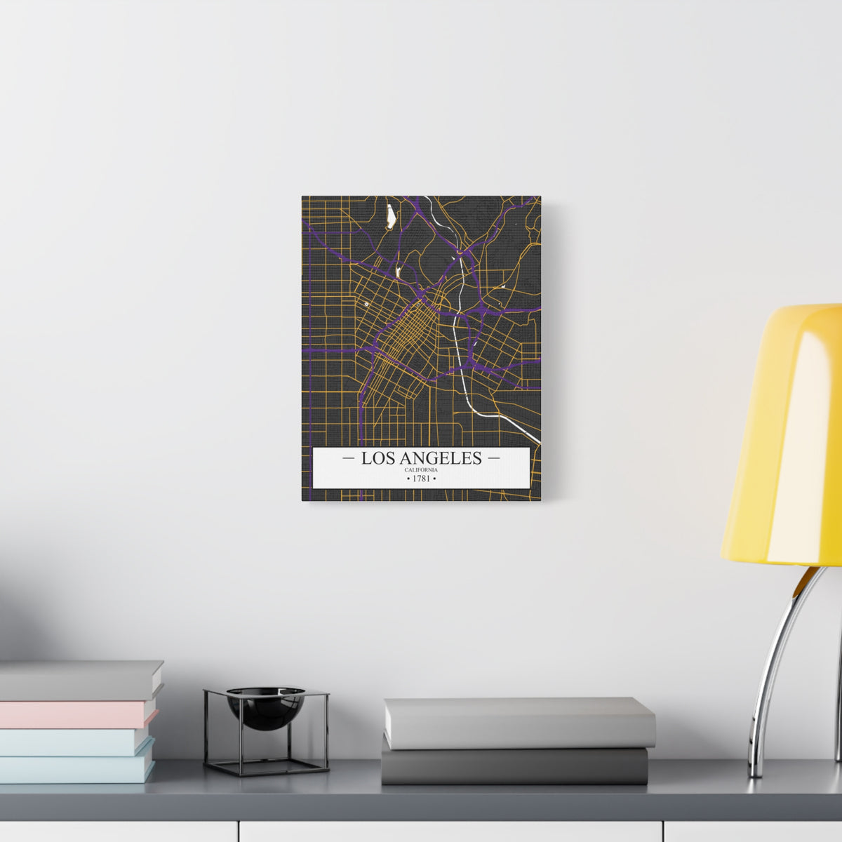 Los Angeles, California 1781 Founders City Map, Matte Canvas Print (Stretched, 1.25")